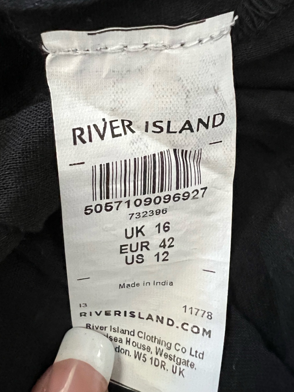 River Island Black Lace Cotton Dress - Picture 14 of 15